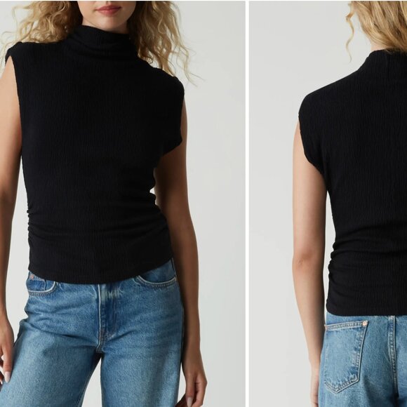 Michael Stars Campbell Funnel Neck Crop Top - Picture 1 of 1